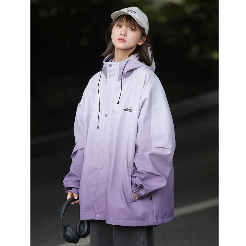 [Fujiiman Series]★Jacket★ Tops 3color Unisex Men's Gradient Purple Black Pink