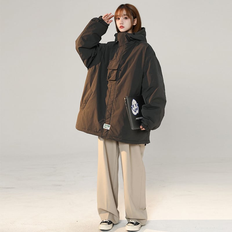 [Morimoto Series] ★Winter Coat★ 2color Thick Warm Unisex Men's Cold Protection Simple Casual Dark Gray Black