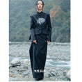 Load image into Gallery viewer, [Big Blue Dragon Series] ★China style outerwear★ Blazer, embroidered bamboo, changeable, slimming, black, black, easy to match
