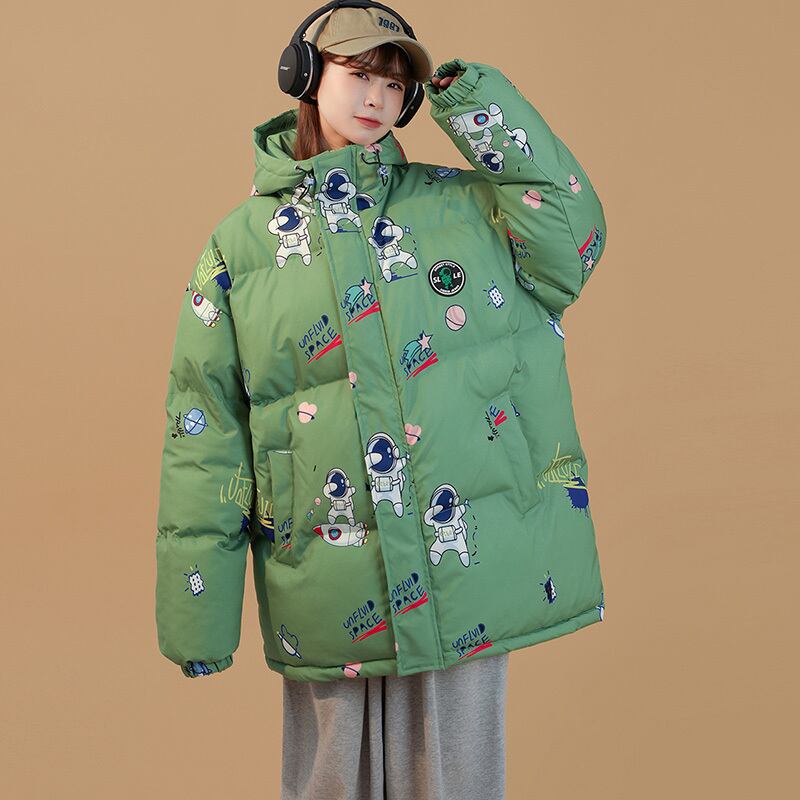 [Suikoishi Series] ★Winter Coat★ Cotton Coat Outerwear 5color Unisex Men's Cartoon Black Blue Green