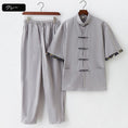 Load image into Gallery viewer, [Hanbin Series] 8 colors to choose from, Chinese style setup, 2 pieces, top and bottom set, tops + pants, large size, cotton linen
