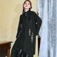 Load image into Gallery viewer, [Ancient Monster --- Preface Series] ★China style outerwear★ Falling shoulders, long outerwear, lettering pattern, black, black
