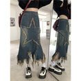 Load image into Gallery viewer, [OURI Series]★Denim Skirt★ Long Skirt Bottoms Large Size Star Star Fashionable Wear
