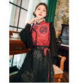 Load image into Gallery viewer, [Old Monster---Gold Series] ★China style shirt★ Tops switching color scheme original cute black red
