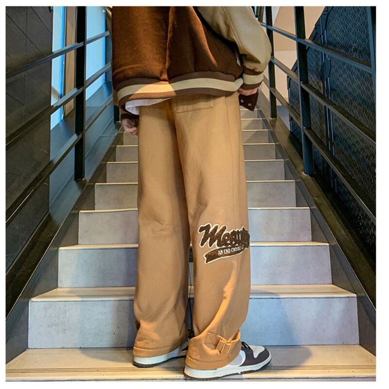 [BIGEMAN Series]★Pants★ 2color Casual Pants Bottoms Brushed Lining Unisex Men's Large Size Brown Black