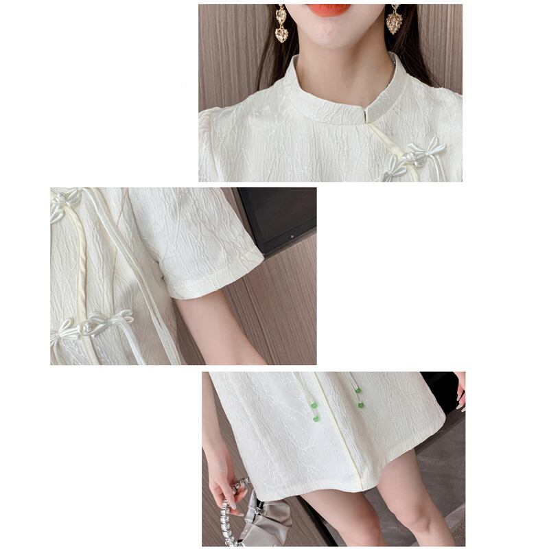 [LINXIAOXIAN series] ★China style dress★ 2color improved cheongsam dress cute short sleeve summer clothes