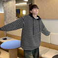 Load image into Gallery viewer, [NANSHI Series]★Sweater★ 2color Knit Parka Tops Unisex Men's Horizontal Stripes Striped Pattern Black Blue
