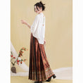 Load image into Gallery viewer, [Three---Fukuju Santa Series] ★Chinese style skirt★ 2color Maki skirt bottoms Chinese clothing Black Red Improved Hanfu Hanfu skirt
