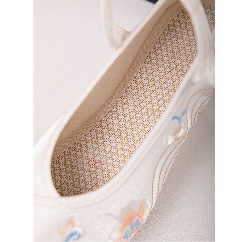 [BAIQIN Series] ★Embroidery shoes★ Size 34-40 2color Shoes Chinese style shoes Tang suit Hanfu retro white green