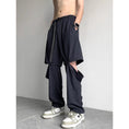 Load image into Gallery viewer, [BIGEMAN Series] ★Casual Pants★ 2color Bottoms that can be turned into shorts Pants Men's Large Size Navy Black
