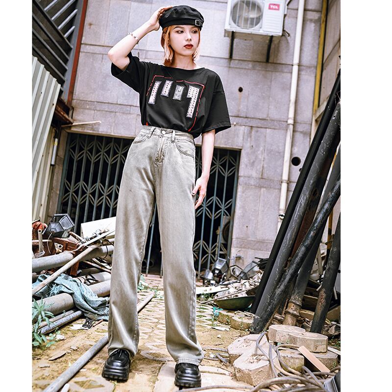 [Kokaisha---Jinkiji series]★Denim pants★Bottoms Summer clothes Thin fashion Easy to match