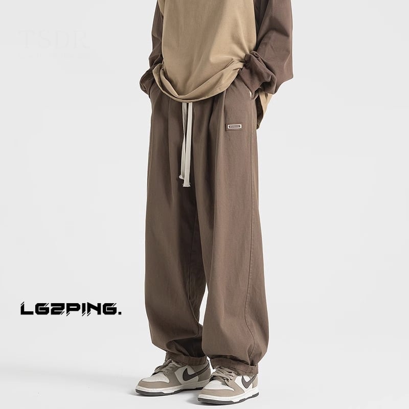 [BIGEMAN Series] ★Casual Pants★ Brushed lining 2color Bottoms Pants Unisex Men's Large Size Coffee Color Black