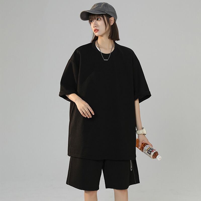 [LIEQU Series]★Setup★ T-shirt + shorts 3color Unisex Men's Casual Summer Clothes Sports Style