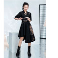 Load image into Gallery viewer, [Kyoto series]★China style dress★ Embroidery irregular unique design cool black black
