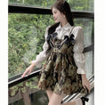 Load image into Gallery viewer, [NANA series]★Setup★ Shirt + hanging dress cat cat 2-piece set white SML cute short length
