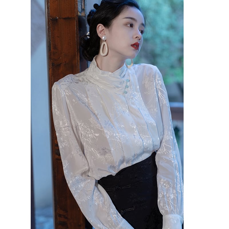 [Only you series]★China style setup, single item order★ Shirt or skirt, improves temperament, beige black