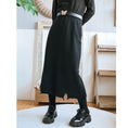 Load image into Gallery viewer, [Old Monster --- Ruined Roman Series] ★Knit skirt★ Bottoms, slimming, elastic waist, black, black, easy to match
