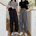 Load image into Gallery viewer, [Left Sister Series] ★Casual Pants★ 2color Pants Bottoms Loose Easy to Match Date Commuting Office Lady Black Gray
