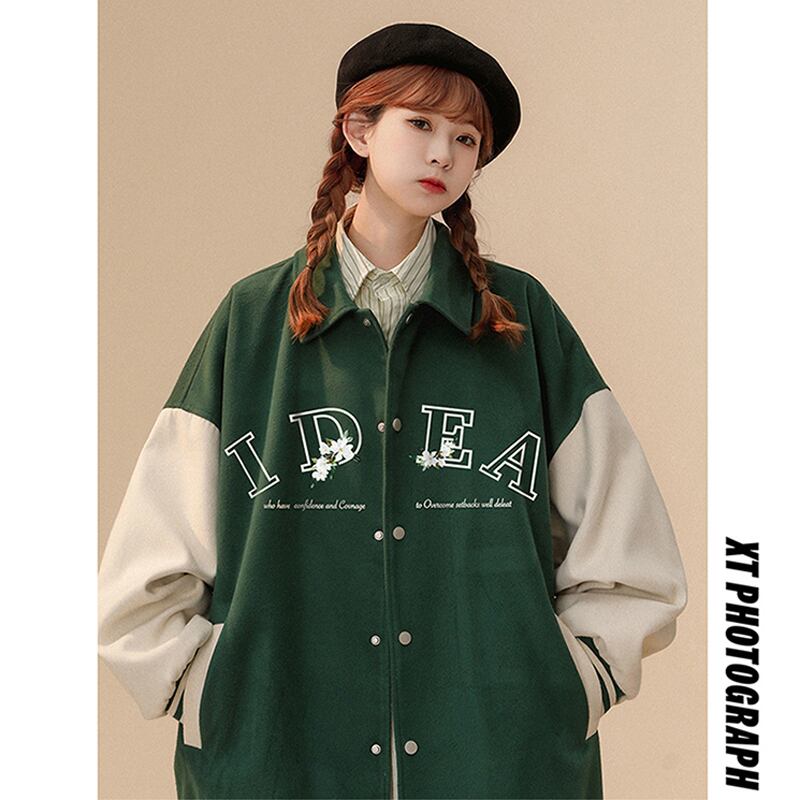 [Fujiman series]★Stage jacket 4color unisex men's color scheme alphabet women's casual