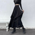 Load image into Gallery viewer, [Miyakoya Series]★Skirt★ Bottoms Irregular Asymmetrical Unique Harajuku style Easy to match Slimming Elastic waist Black Black
