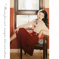 Load image into Gallery viewer, [Tatsuze Chenis Series]★Setup★ 2-piece set Shirt + Skirt Designed Retro Red SML
