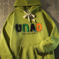 Load image into Gallery viewer, [Roba Series] ★Fleece-lined hoodie★ 2color tops unisex men's green green alphabet
