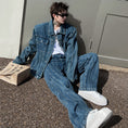 Load image into Gallery viewer, [Image Series]★Setup★ Jacket + Trousers 2-piece set Unisex Men's Denim Spring Clothes Stylish
