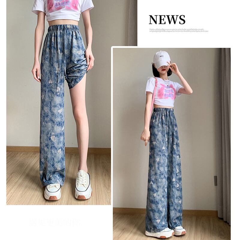 [FENGLIN Series] ★Casual Pants★ Bottoms Trousers Cool Blue Blue Slimming Hat Summer Clothes