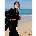 Load image into Gallery viewer, [Daiseiryusu Series]★China style blazer★Outer slim switching retro black black irregular
