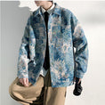 Load image into Gallery viewer, [KADISHOU Series] ★Jacket★ Outerwear 2color Oil Painting Style Floral Pattern Unisex Men's Large Size Blue Green
