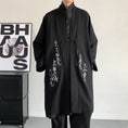 Load image into Gallery viewer, [Illustrated series] ★China style coat★ Long coat, unisex, kanji pattern, men's, large size, black, black
