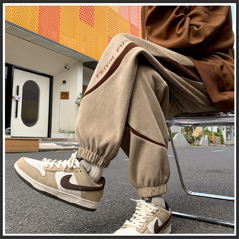 [WANXIAO Series] ★Casual Pants★ Brushed lining 2color Bottoms Trousers Corduroy Unisex Men's Large Size Khaki Brown Black