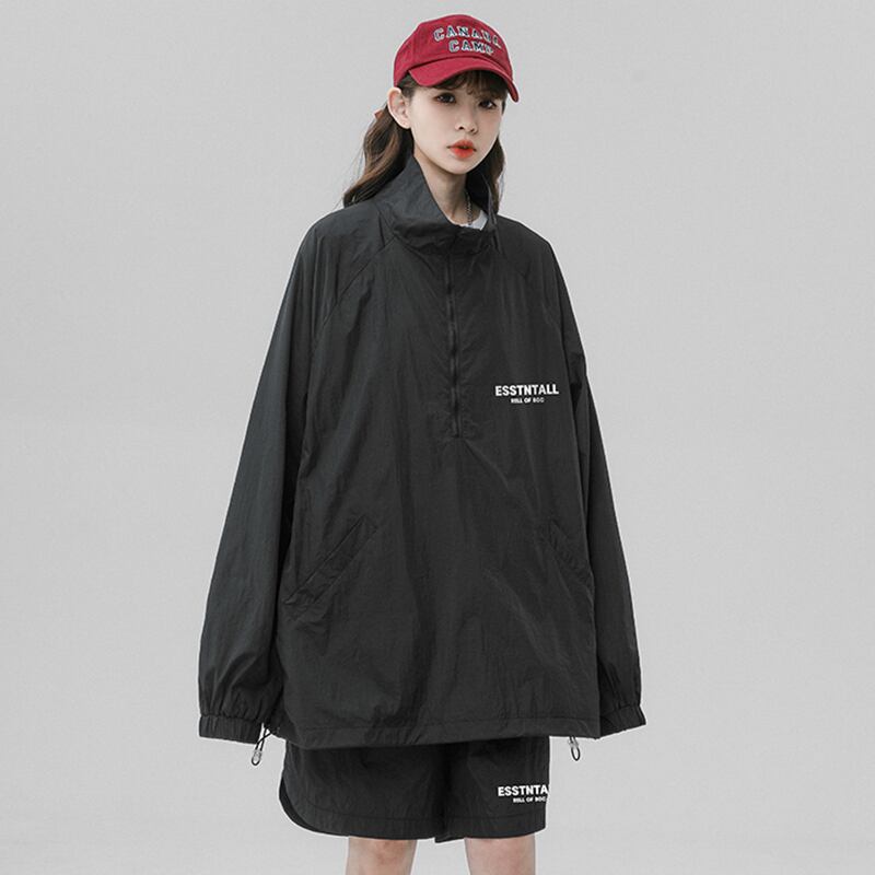 [CHAOMEICHEN Series]★Setup★ 3color outerwear + shorts, unisex, men's sun protection, green, black, fashion