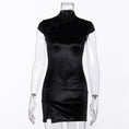 Load image into Gallery viewer, [TT Series] ★Mini length Chinese dress★ Sexy velvet dress SML black slimming slim
