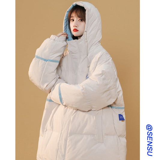 [Morimoto Series] ★Winter Coat★ Cotton Coat 2color Thick Warm Unisex Men's Cold Protection Beige Blue