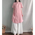 Load image into Gallery viewer, [Kofuku Series]★China style shirt★ 4color long shirt ethnic style blue white pink yellow
