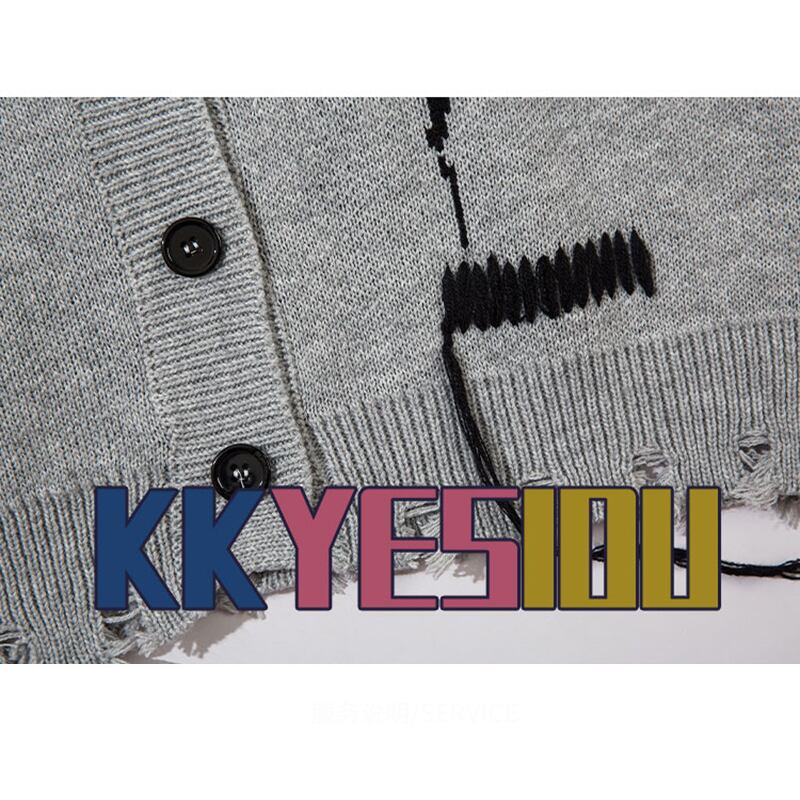 [KKYESIOU Series]★Sweater★ 2color Cardigan Tops Unisex Men's Butterfly Black Gray