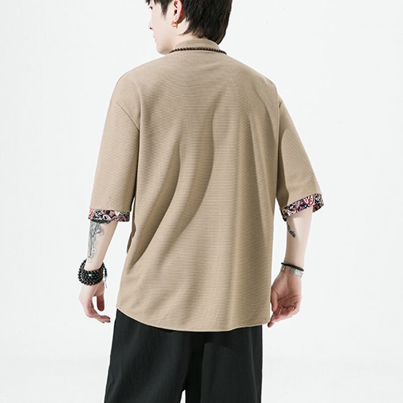 [Small Troubles Series]★China Style Shirt★ 4color Unisex Men's Large Size Chinese Clothes Black White Orange Brown