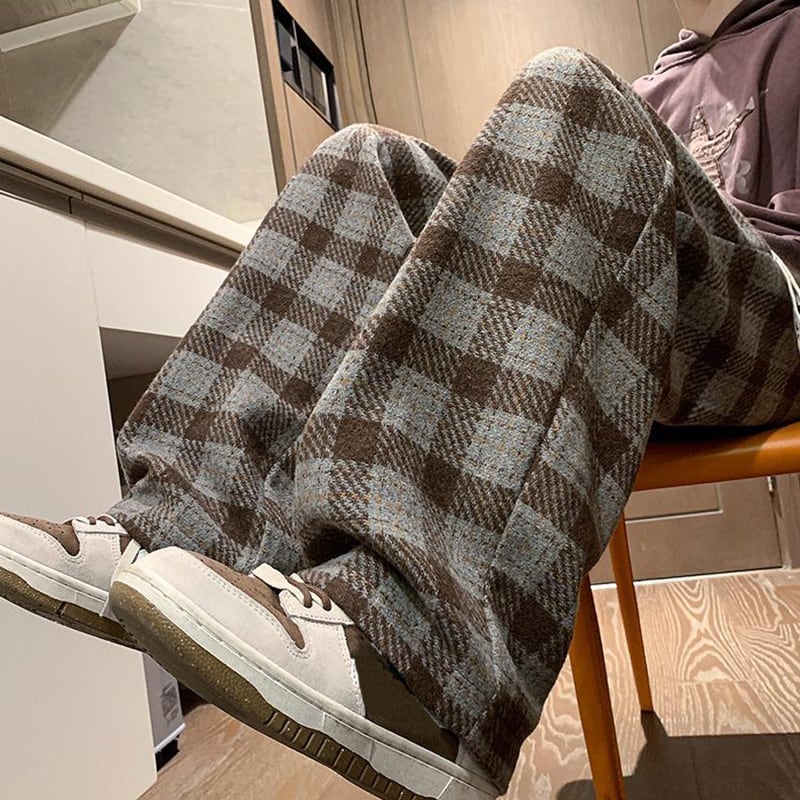 [CEXU Series]★Casual Pants★ Size M~9L 4color Bottoms Pants Unisex Men's Plaid Pattern Large Size