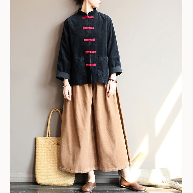 [Song Dynasty Series]★China style tops★Outerwear 3color Improved Tang suit Casual wear Black Camel Red Elegant