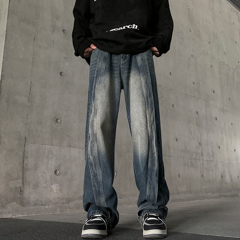 [NANSHI Series]★Denim pants★ 2color bottoms pants unisex men's simple easy to match black blue