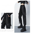 Load image into Gallery viewer, [AZE Series] ★Casual Pants★ Pants with Chains Bottoms Black Black Autumn Clothes Easy to Match and Slimming
