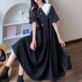 Load image into Gallery viewer, [Dong Xiaojie Series] ★One Piece★ Large Size Summer Short Sleeve Dress Ladies Fashion Black Black Black
