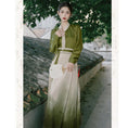 Load image into Gallery viewer, [Az Suna Series] ★Chinese style setup★ 2-piece set Shirt Maki skirt Green Green S M L XL
