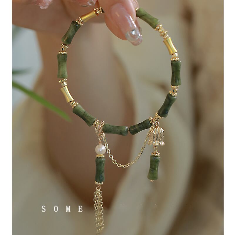 [SOME Series]★Bangle★ 2 Types Bamboo Bracelet Ladies Accessories Present Green Green