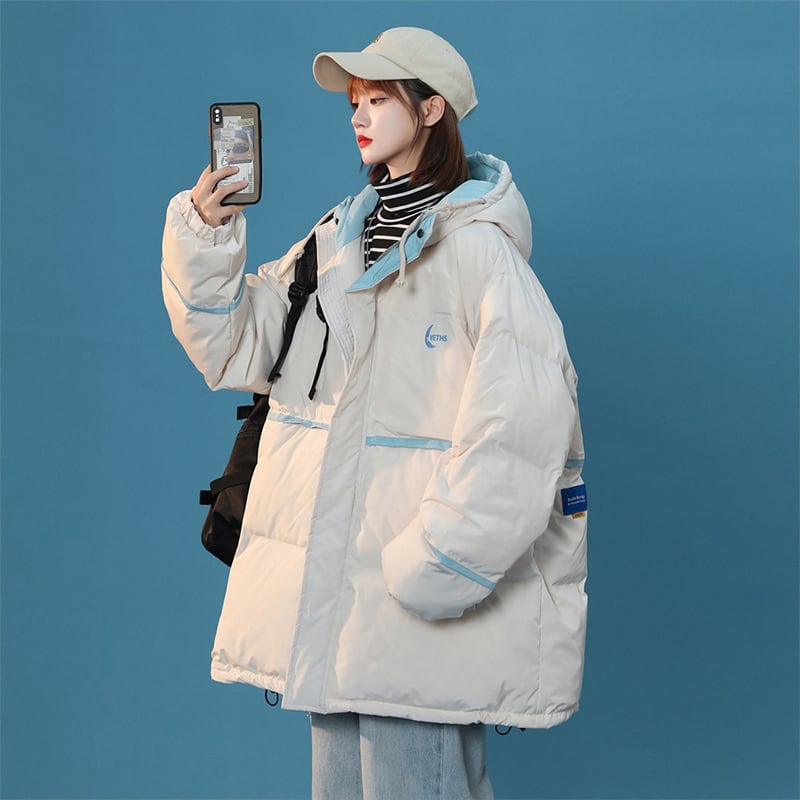 [Morimoto Series] ★Winter Coat★ Cotton Coat 2color Thick Warm Unisex Men's Cold Protection Beige Blue