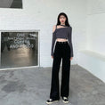 Load image into Gallery viewer, [Minatojichojinkan Series] ★Denim pants★ 2color High waist Easy to match SML Blue Black Black Blue Retro
