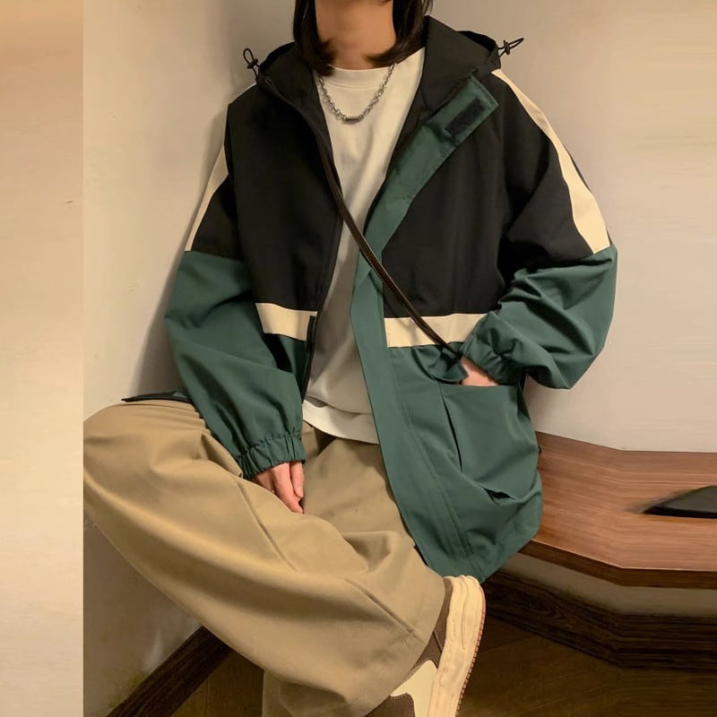 [BENGE Series]★Jacket★ 3color outerwear unisex men's color scheme casual autumn clothes easy to match