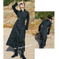 Load image into Gallery viewer, [Daiseiryusu Series]★Chinese style dress★ 2color black or white long length Chinese clothes switching stand neck
