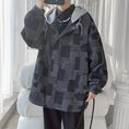 Load image into Gallery viewer, [HUICHUN Series] ★Jacket★ 2color outer plaid pattern unisex men's black blue large size
